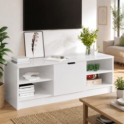 White Engineered Wood TV Cabinet for Modern Spaces