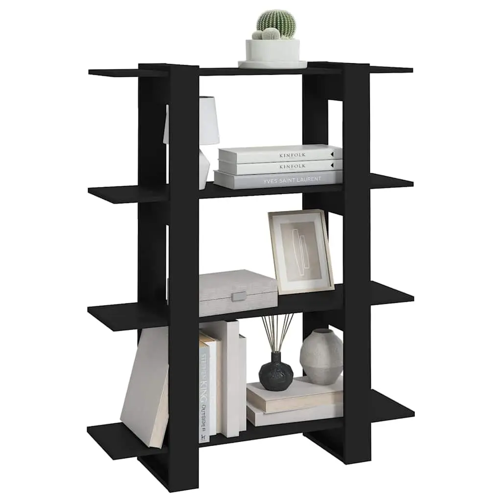Book Cabinet 100cm Black Standing Shelf Storage Organiser Room Divider