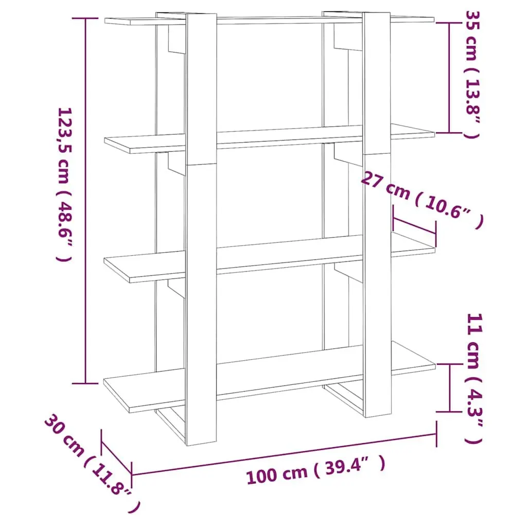 Book Cabinet 100cm Black Standing Shelf Storage Organiser Room Divider