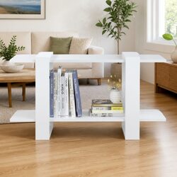 Book Cabinet White Shelving Unit Storage Organizer Engineered Wood Furniture
