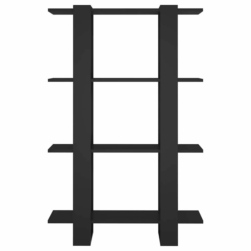 Wooden Book Cabinet Black Standing Shelf Room Divider Storage Organizer