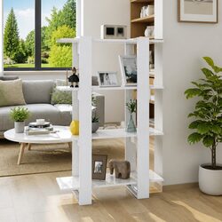 Stylish Room Divider and Storage Solution in High Gloss White
