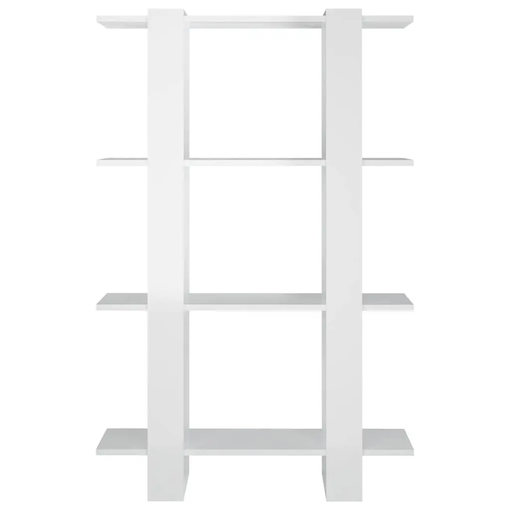 Book Cabinet 80x30x123.5cm High Gloss White Storage Shelving Unit Room Divider