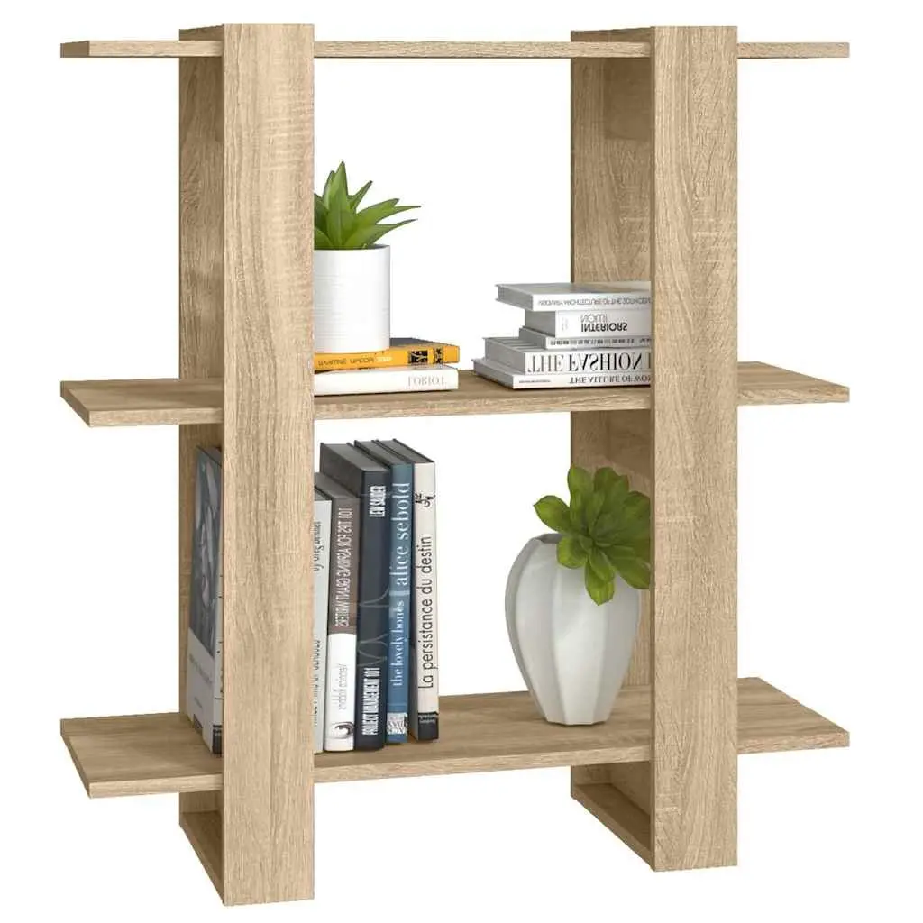 Wooden Book Cabinet Room Divider Storage Organizer Brown 80 x 30 x 87 cm