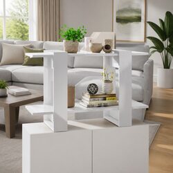 Stylish White Book Cabinet for Enhanced Living Spaces