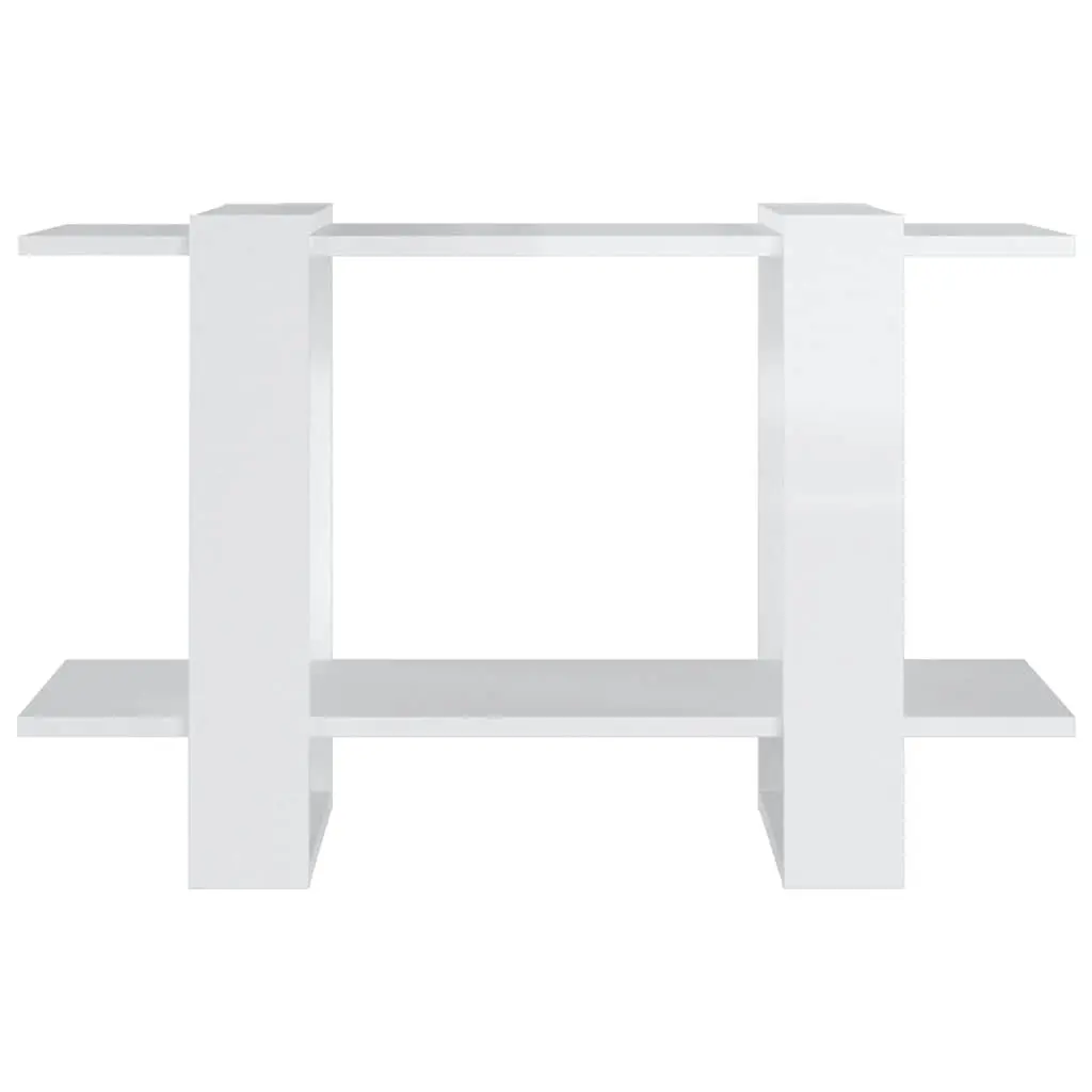 High Gloss White Book Cabinet Room Divider Storage Organiser 80 x 30 x 51 cm