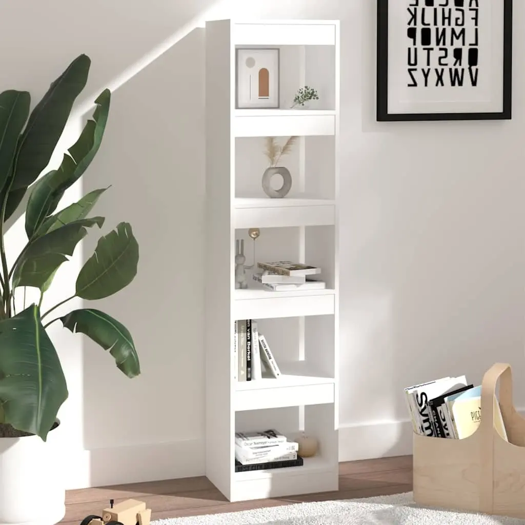 Book Cabinet Room Divider White Storage Bookshelf Organiser Standing Shelf 40 x 30 x 166 cm Ample Storage Space Stable Construction