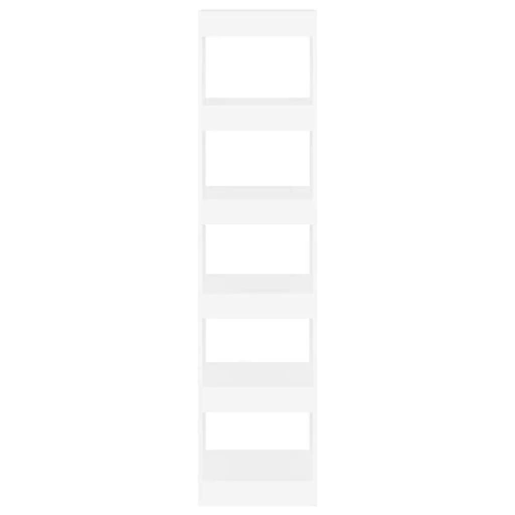 Book Cabinet Room Divider White Storage Bookshelf Organiser Standing Shelf 40 x 30 x 166 cm Ample Storage Space Stable Construction