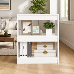 Stylish White High Gloss Bookcase Room Divider