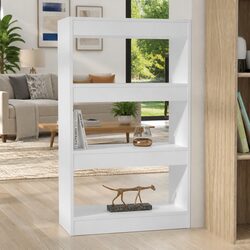 Book Cabinet Room Divider White Wooden Shelving Unit Storage Organiser Hallway