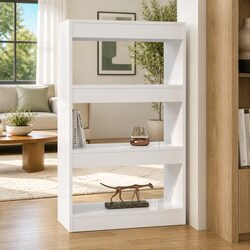 Book Cabinet Room Divider Tall Shelving Unit High Gloss White Storage Organiser
