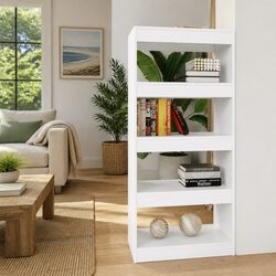 60x30x135 cm White Bookshelf for Stylish Storage