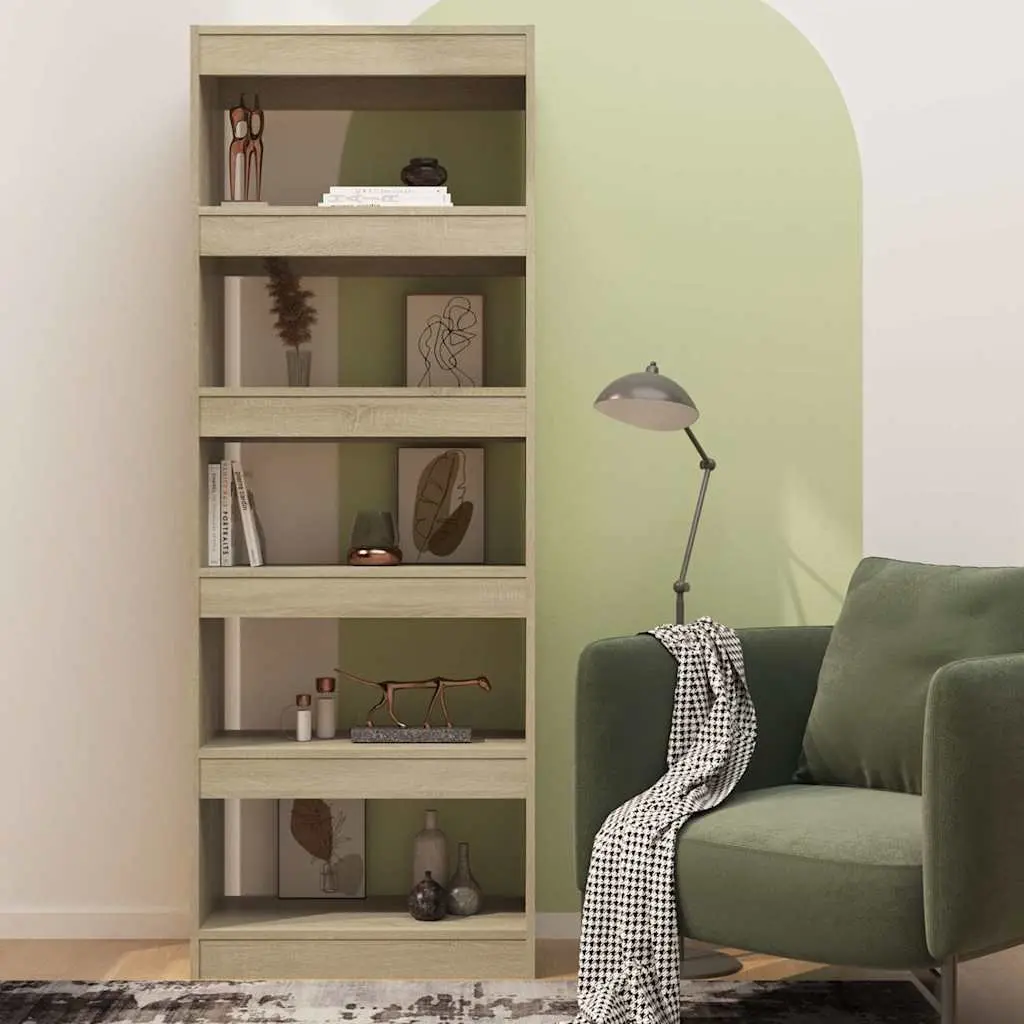 Book Cabinet Room Divider 60x30x166 cm Engineered Wood Sonoma Oak