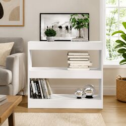 Stylish Room Divider and Bookcase in White Finish