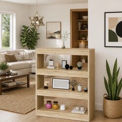Book Cabinet Room Divider Brown Standing Shelf Storage Bookcase 80x30x103cm