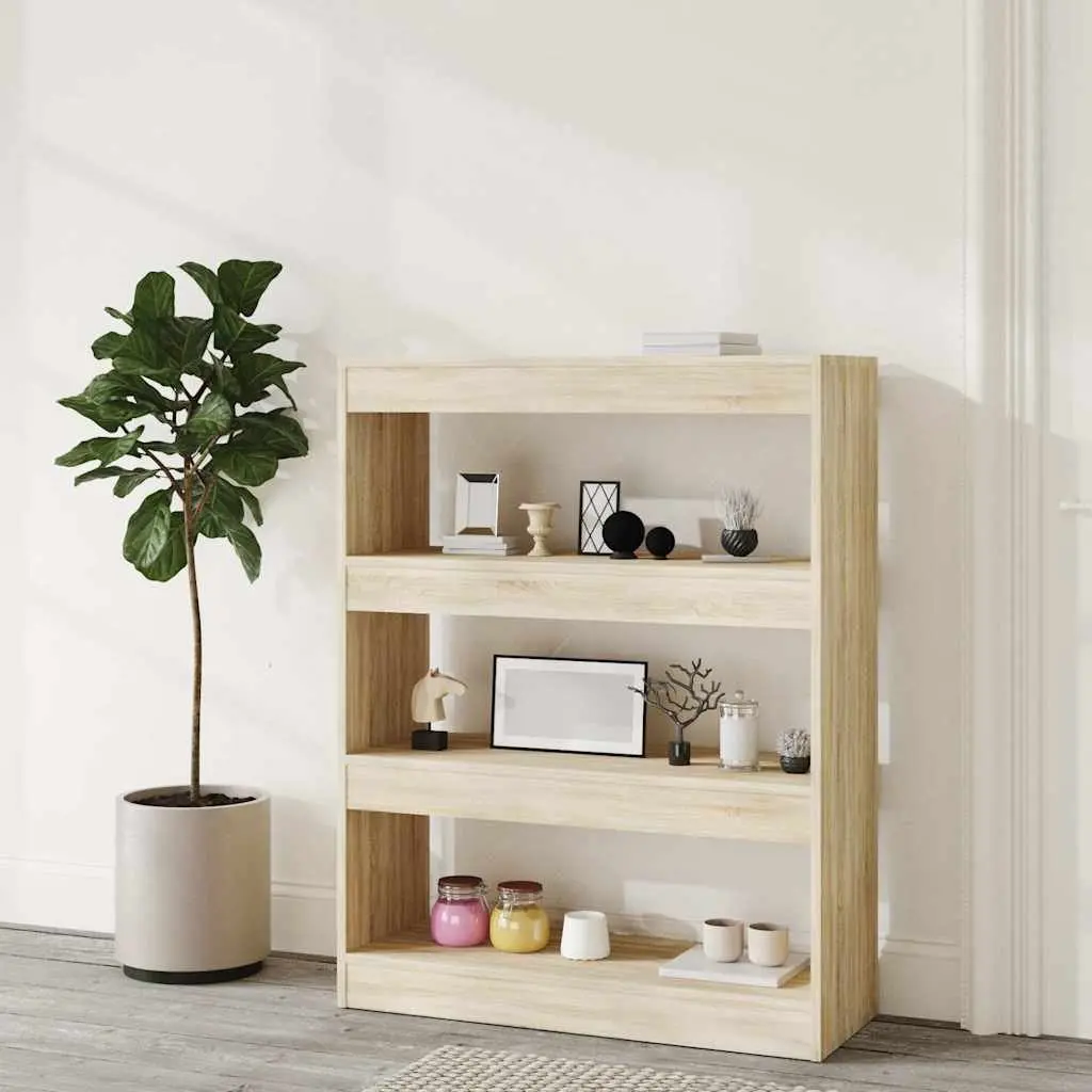 Book Cabinet 80x30x103cm Brown Dual-Purpose Room Divider Storage Shelf