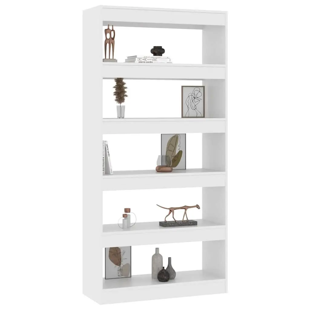 White Book Cabinet 80x30x166cm Engineered Wood Room Divider Storage