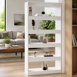 Book Cabinet Room Divider Standing Shelf Storage Organiser White High Gloss