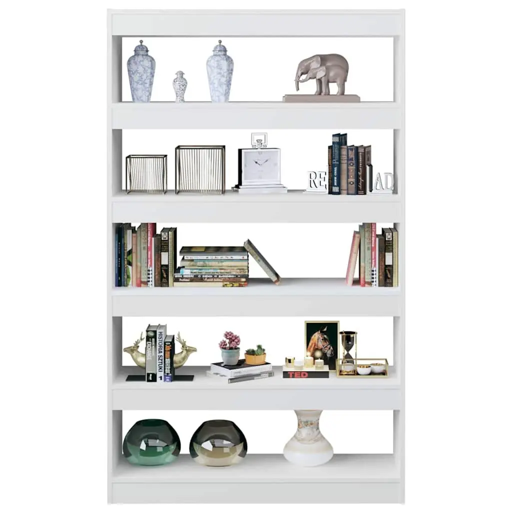 Wooden Book Cabinet Room Divider High Gloss White Ample Storage