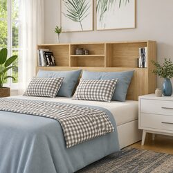 Stylish Brown Headboard Cabinet 160cm for Cozy Bedrooms