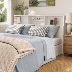 Enhance Your Bedroom with a 200 cm White Headboard Cabinet
