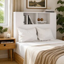Elevate Your Bedroom with a White High Gloss Headboard Cabinet