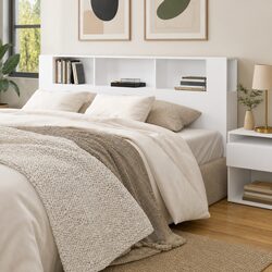 Elevate Your Bedroom with This White Headboard Cabinet