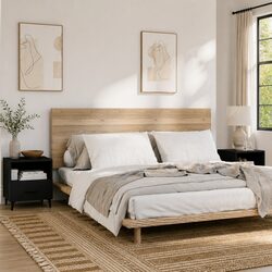 Versatile Storage Nightstands in Black - 2-Piece Set