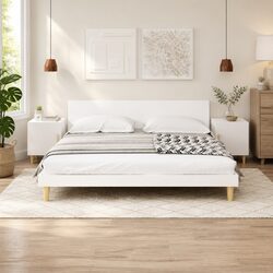Bedside Cabinet White Engineered Wood Nightstand Storage Table 1 Door