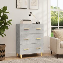 Sideboard Storage Cabinet Grey 70x34x90 cm Engineered Wood 3 Drawers Buffet