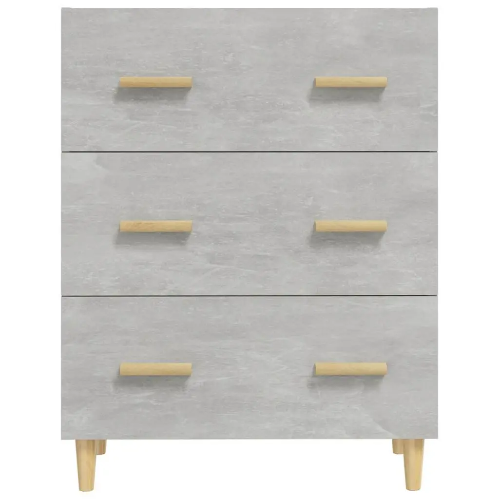Sideboard Storage Cabinet Grey 70x34x90 cm Engineered Wood 3 Drawers Buffet