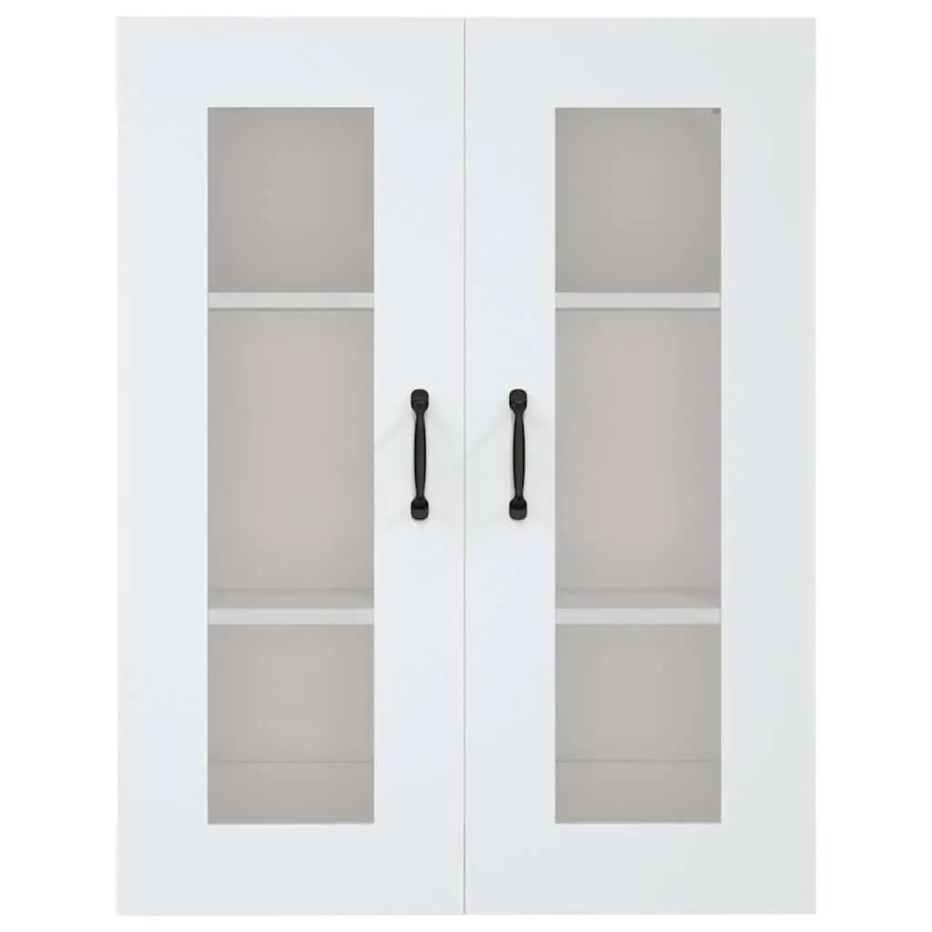 Hanging Wall Cabinet White Engineered Wood Wall-mounted Storage Organiser