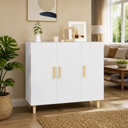90x34x80 cm White Sideboard with 3 Doors for Your Home