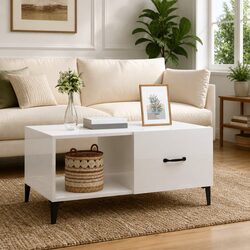 Modern White Coffee Table Enhances Your Living Space