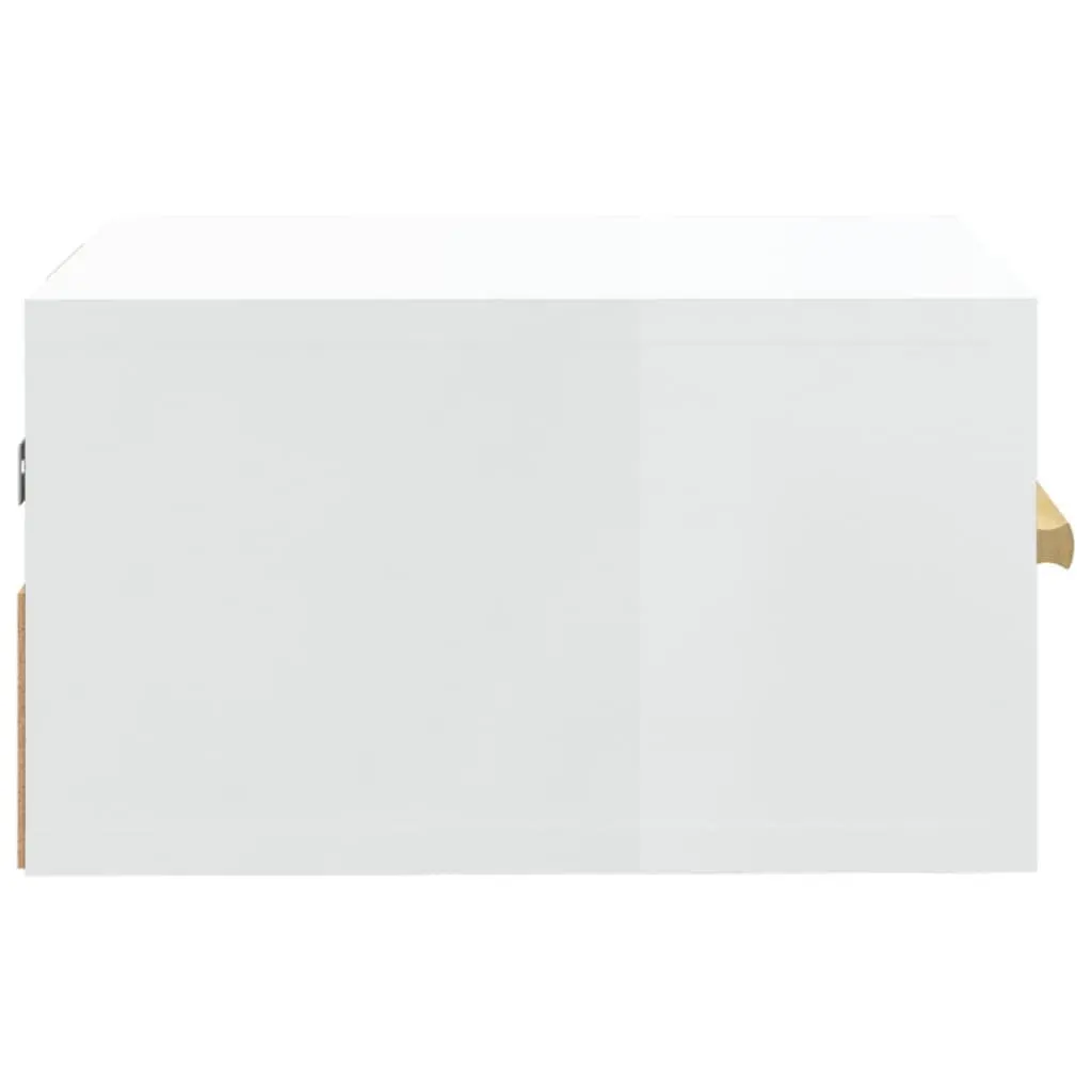 Wall-mounted Bedside Cabinets 2 pcs Floating Nightstands White High Gloss Space-saving Storage