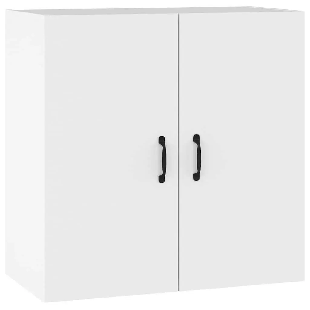 Wall Cabinet 60x31x60 cm White Engineered Wood 2 Door Floating Storage