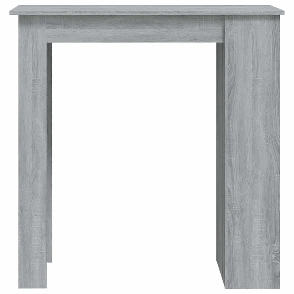 Bar Table Compact Kitchen Dining Furniture Grey Sonoma with 3 Storage Racks