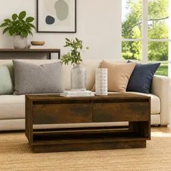Coffee Table with Storage Drawers Modern Design Living Room Accent Furniture
