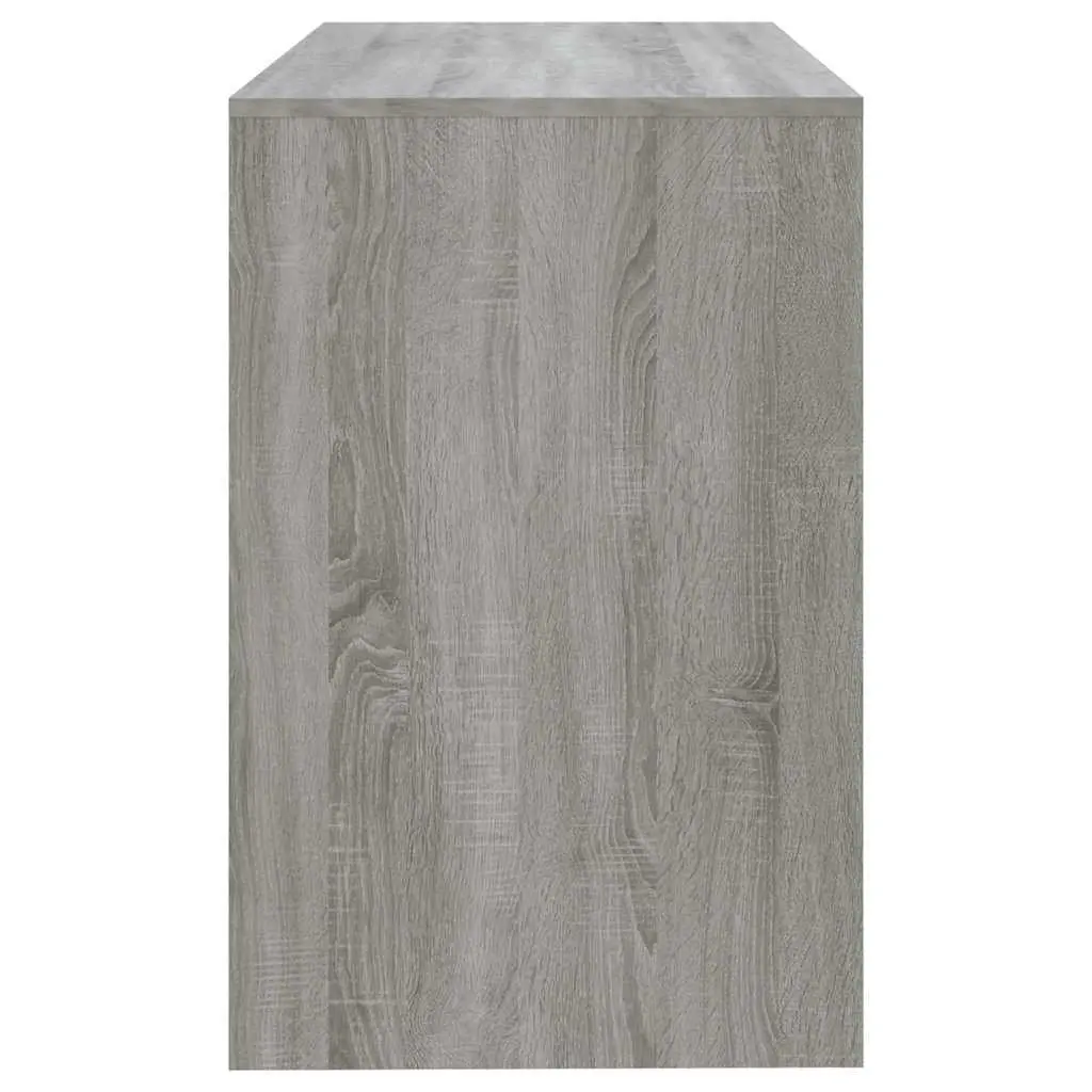 Grey Office Desk 101 x 50 x 76.5 cm Sturdy Construction with 2 Drawers Storage