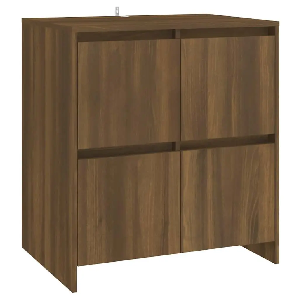 Sideboard 70x41x75cm 4 Door Brown Oak Storage Cabinet Minimalist Furniture