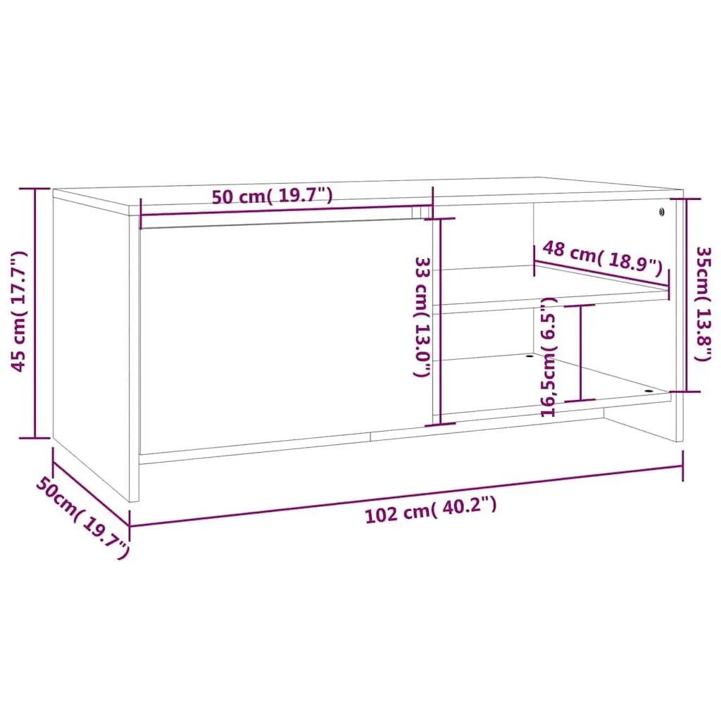 Coffee Table Grey Modern Living Room Storage Shelves
