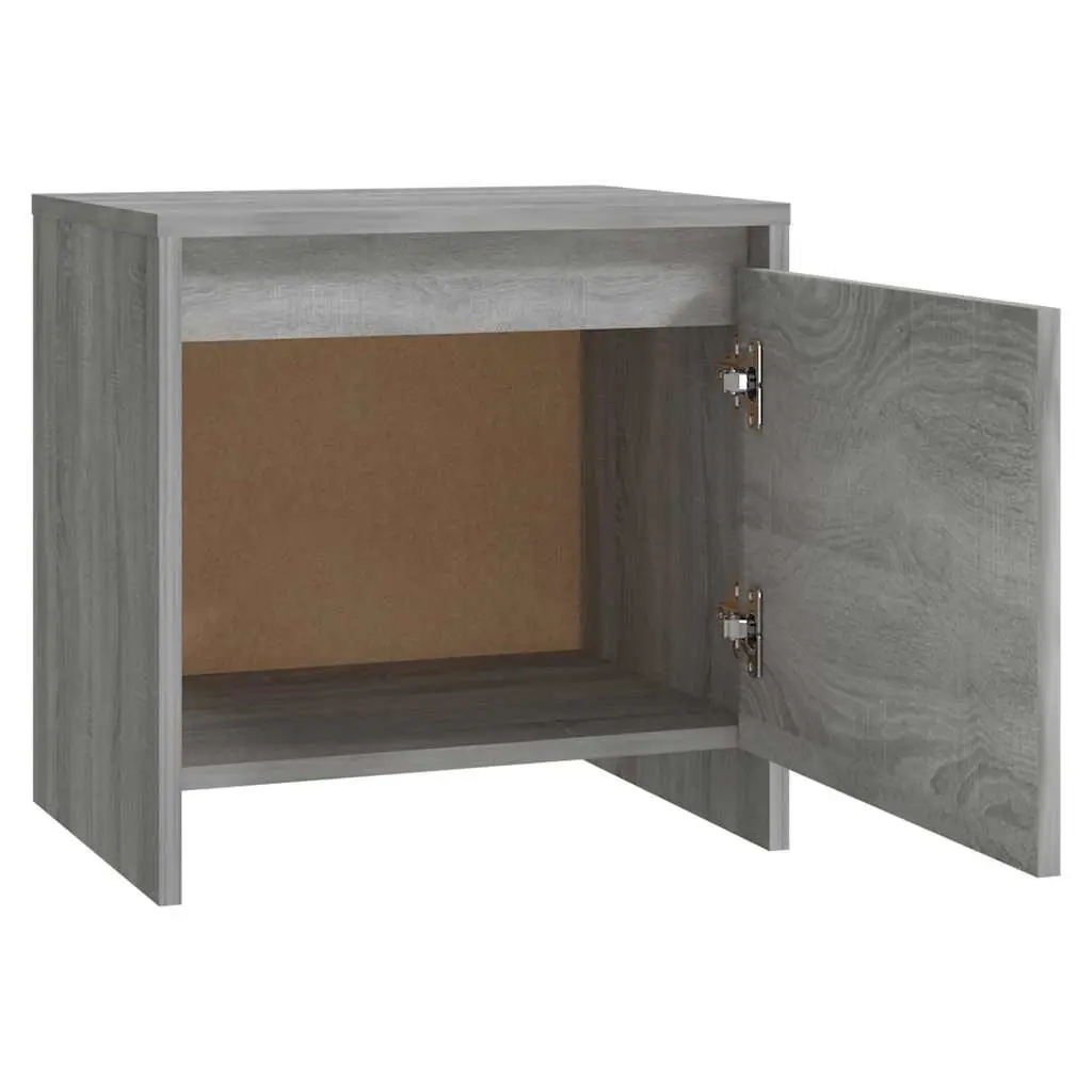 Bedside Cabinet Grey Sonoma 45x34x44.5 cm Storage Nightstand Bedroom Furniture Set of 2