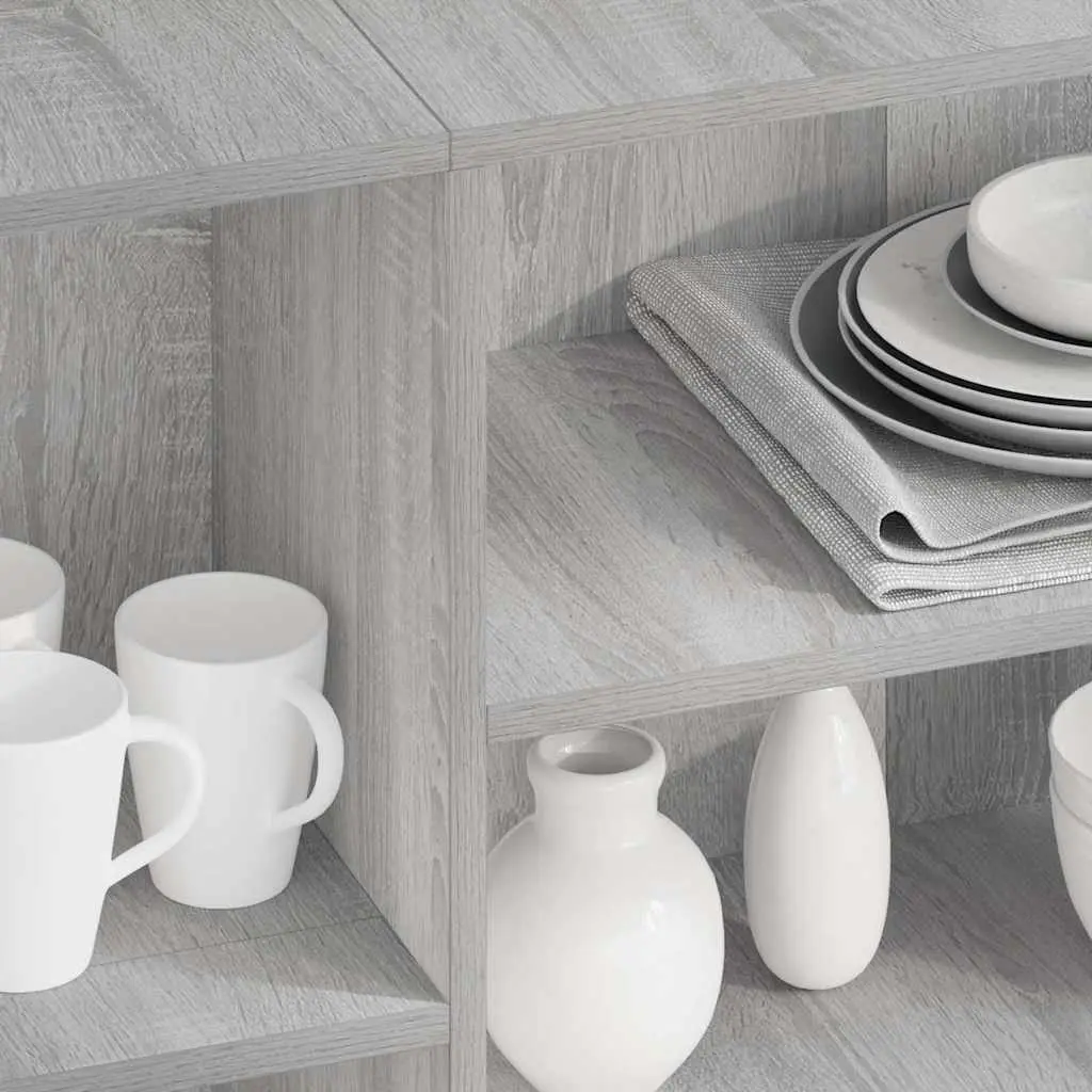 Sideboard 120W x 30D x 75H cm Grey Engineered Wood with 4 Internal Shelves