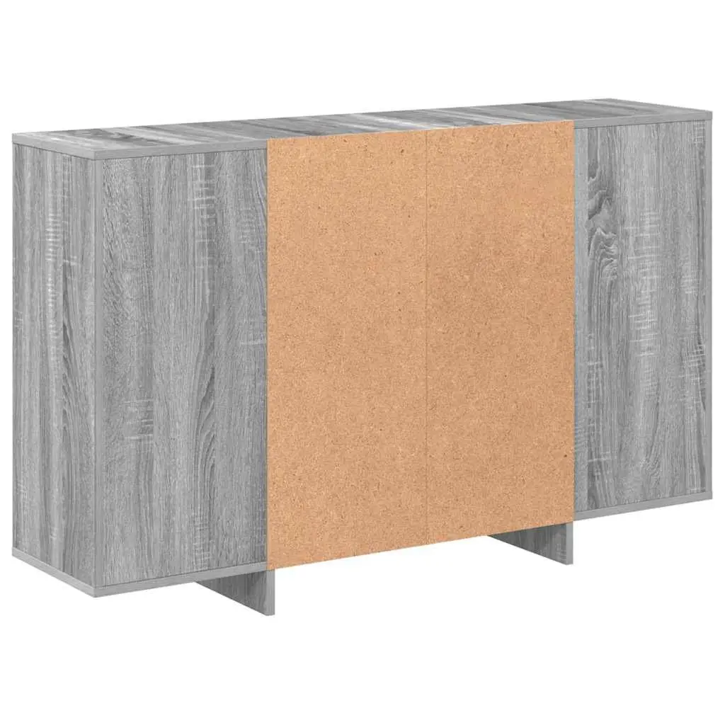 Sideboard 120W x 30D x 75H cm Grey Engineered Wood with 4 Internal Shelves
