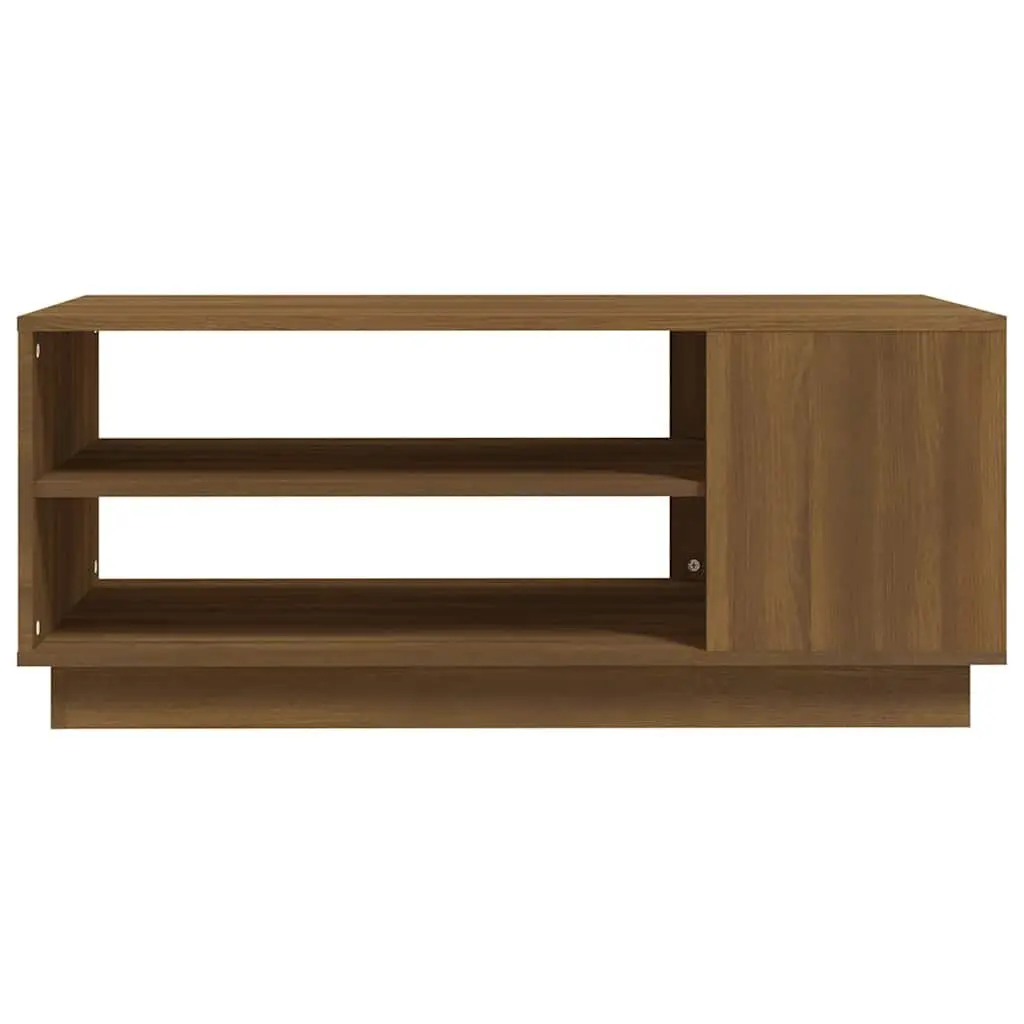 Coffee Table Modern Design Brown Storage Shelves Living Room Accent Furniture