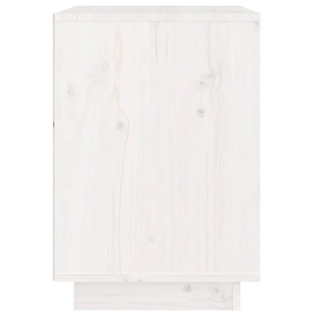 Wooden Bedside Cabinets 2 Pieces White Storage Tables Contemporary Style