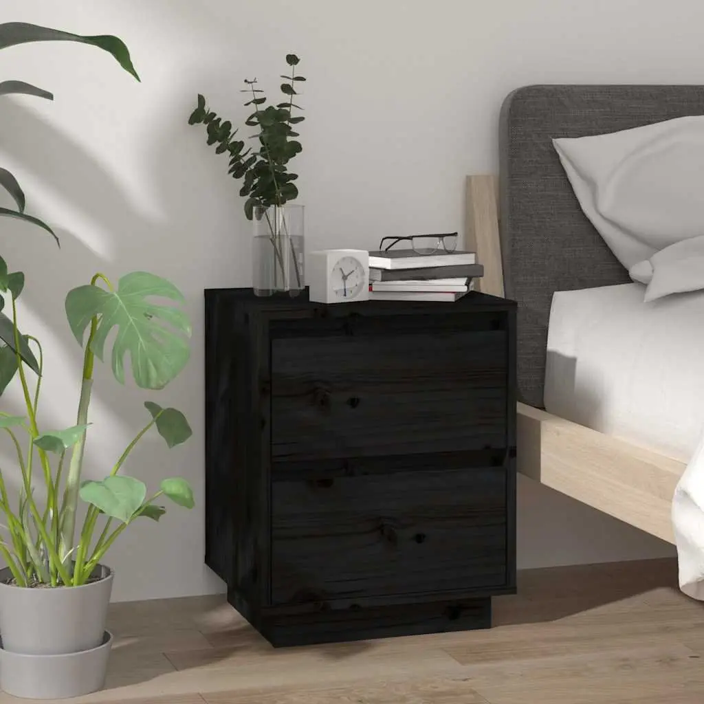 Bedside Cabinets 2 pcs Black Modern Storage Side Tables