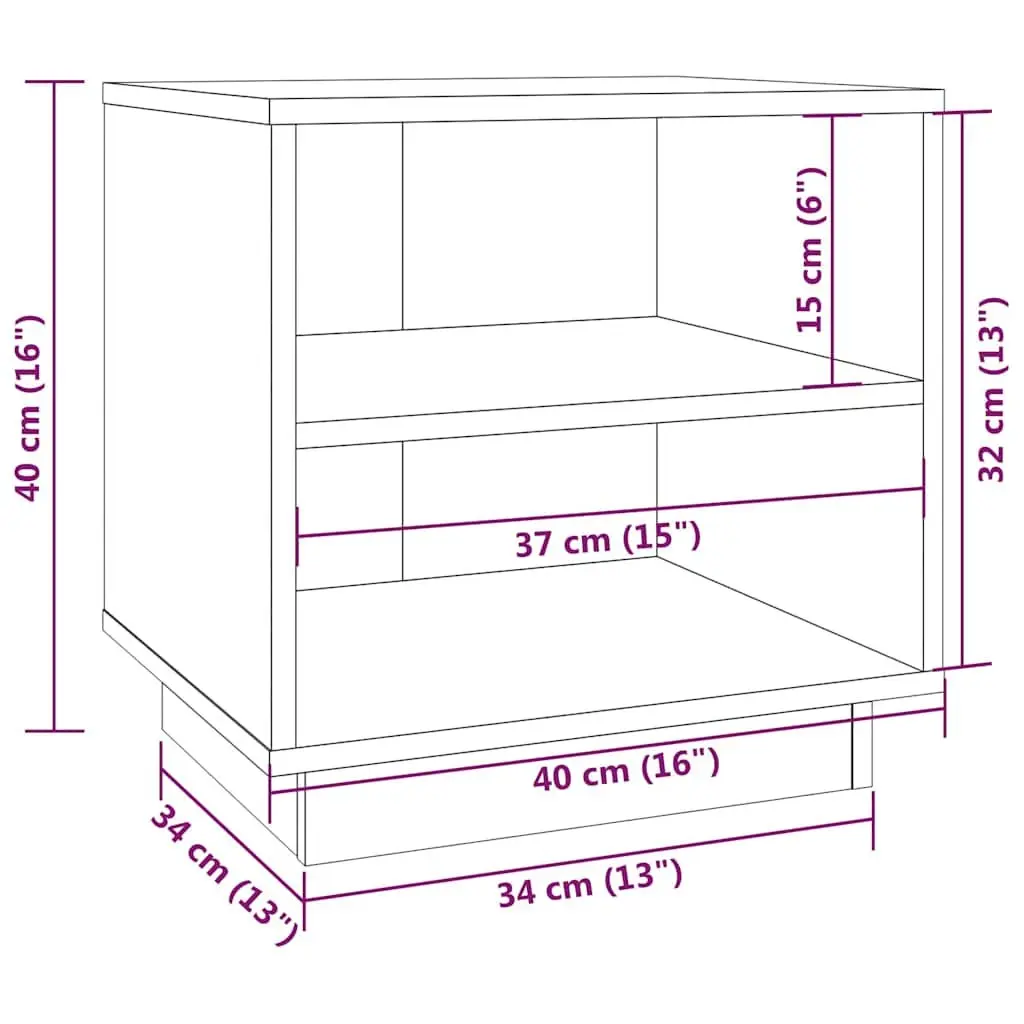 Wooden Bedside Cabinets 40x34x40 cm White Set of 2 Storage Tables