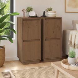 Honey Brown Solid Wood Sideboard Cabinet for Your Home