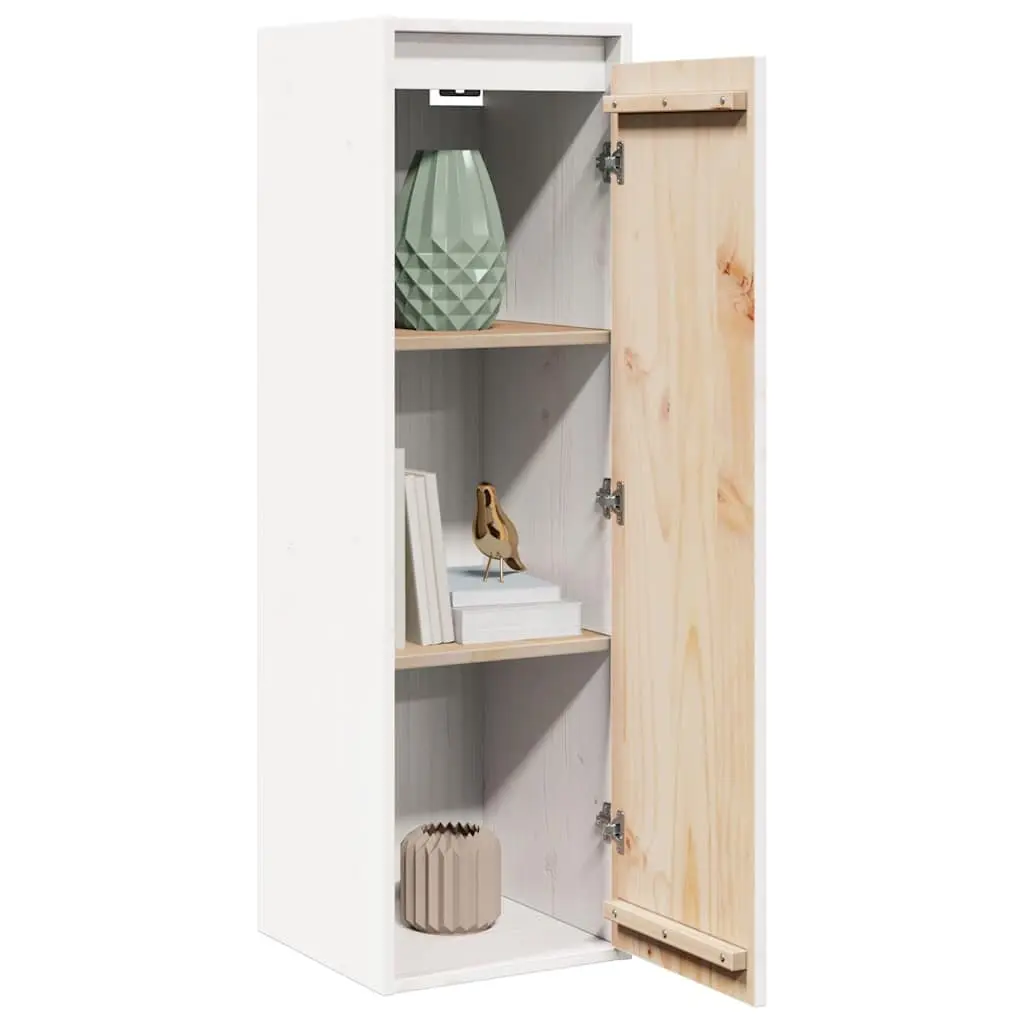 Wall Cabinet 30x30x100 cm White Solid Wood Storage Shelving Unit